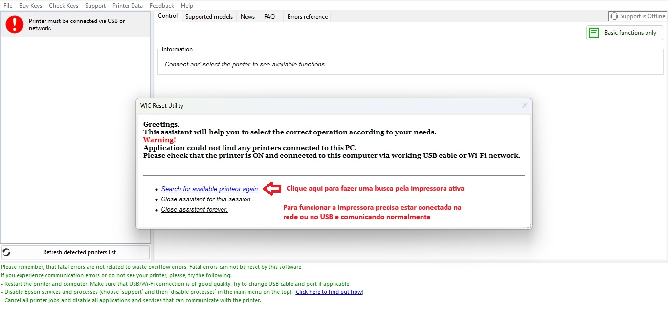 Software Resetador Epson WD Loja em funcionamento